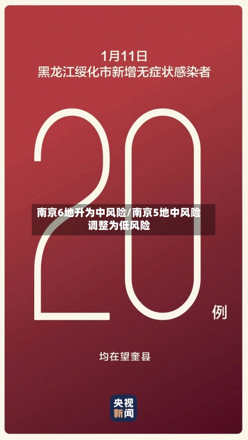 南京6地升为中风险/南京5地中风险调整为低风险