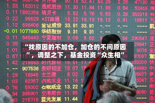 “找原因的不加仓，加仓的不问原因”，调整之下，基金投资“众生相”