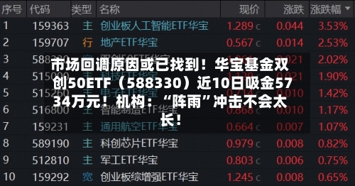 市场回调原因或已找到！华宝基金双创50ETF（588330）近10日吸金5734万元！机构：“阵雨	”冲击不会太长！-第3张图片