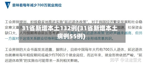 31省新增本土132例(31省新增本土病例55例)-第3张图片