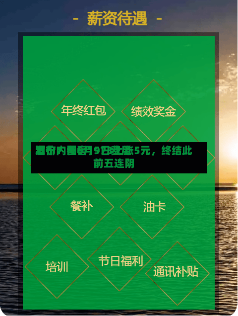 酒价内参6月9日费用
发布:国窖1573上涨5元,终结此前五连阴