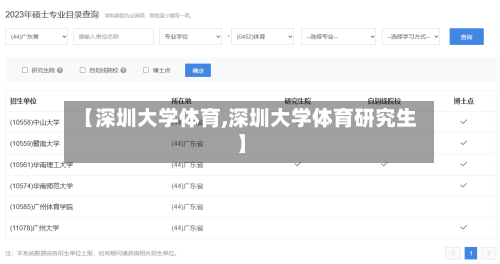 【深圳大学体育,深圳大学体育研究生】